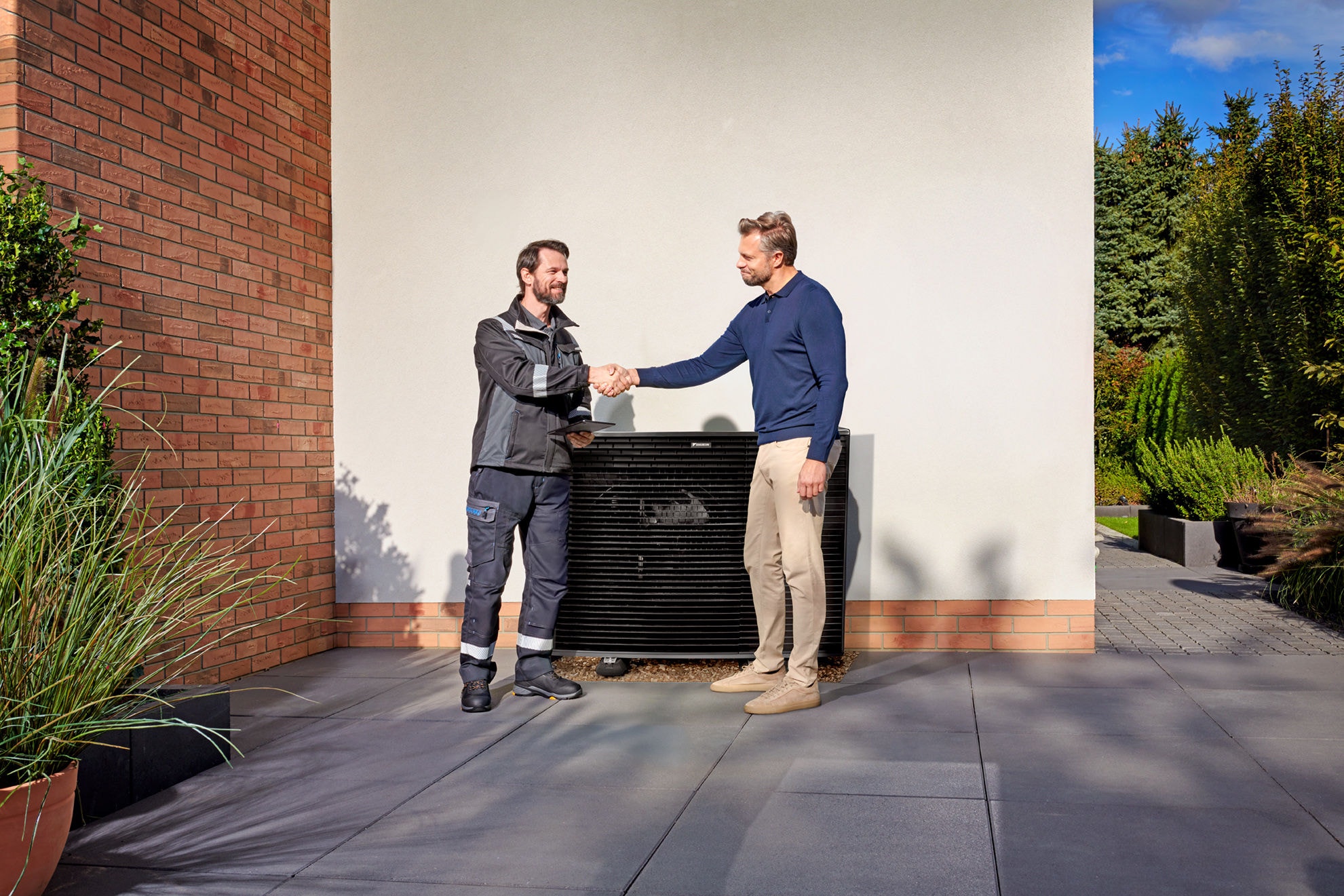 Vonkajšia jednotka nainštalovaného čerpadla Daikin Altherma