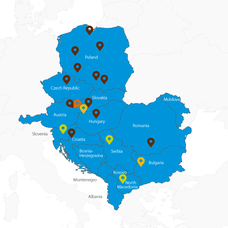 Mapa Daikin Central Europe