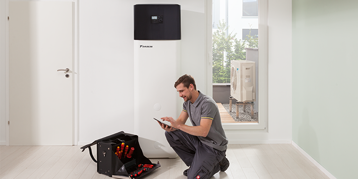 Inštalácia tepelného čerpadla na prípravu teplej pitnej vody Daikin Altherma